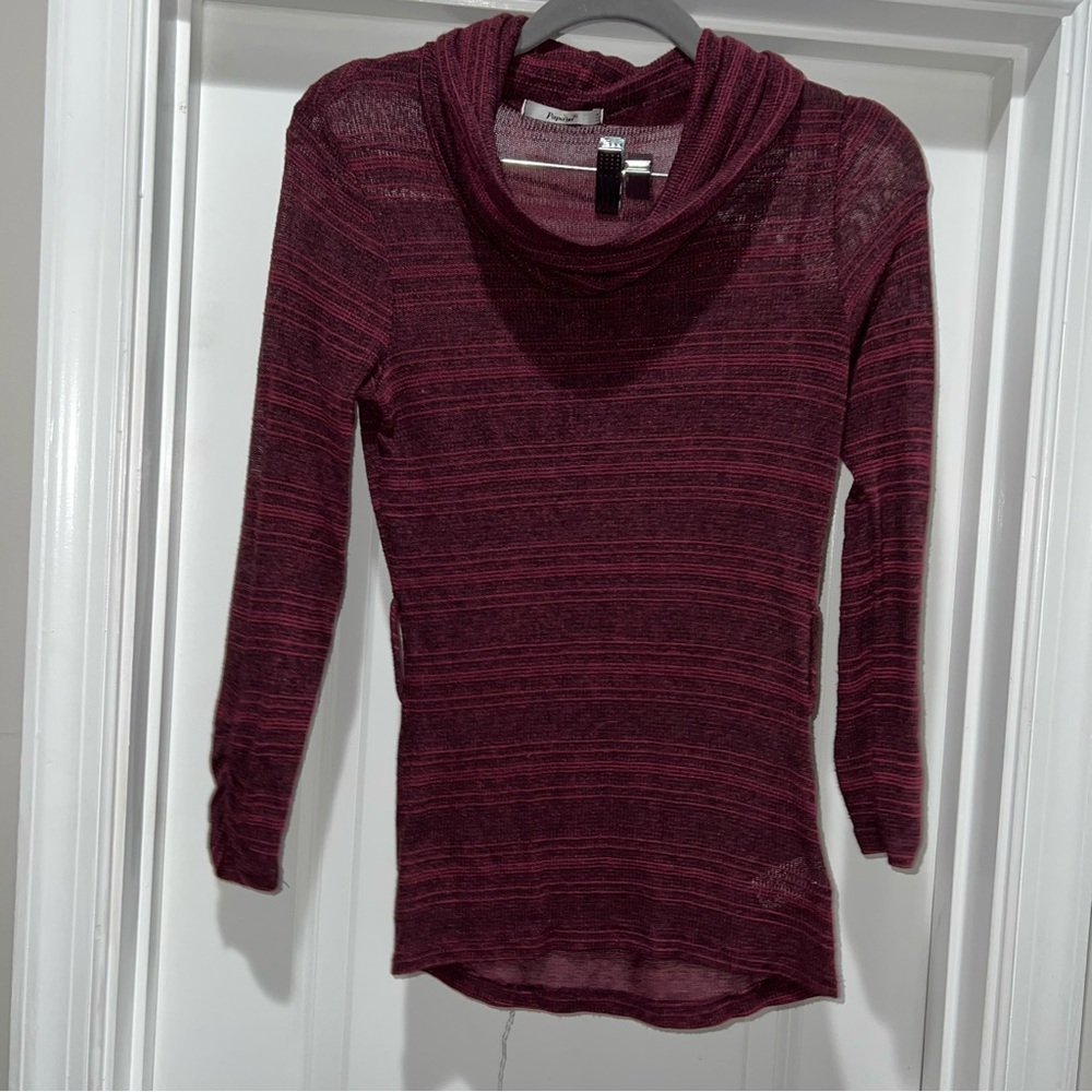 Cowl neck long sleeve top